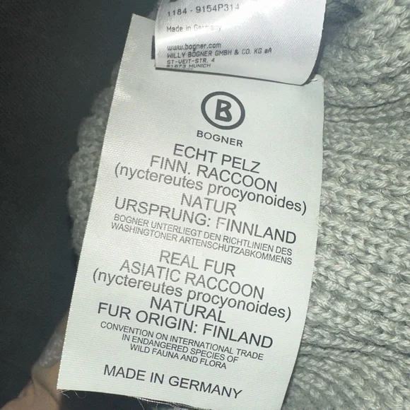 Bogner Gray Knit Hat with Faux Fur Pom - Picture 4 of 4